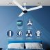 RR EFFY 26 Watt BLDC 5 Star Rated Designer Ceiling Fan With Smart Remote & LED Lights (White)