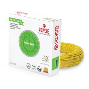 Polycab Greenwire Copper Cable Electric Wire (YELLOW, 90m, 1.5sqmm)