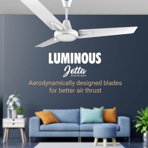 LUMINOUS Jetta 1200 mm 3 Blade Ceiling Fan (Ivory, Pack of 1)