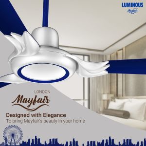 Luminous London Mayfair Designer Ceiling Fan, 1200MM 