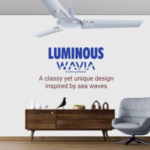 LUMINOUS Wavia 1200mm 44-Watt High Speed 3Star Ceiling Fan (Silky Silver)