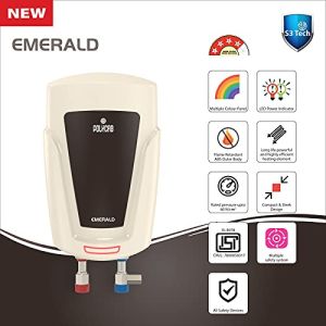 Polycab Emerald Electric Instant Water Heater (Geyser), 1Ltr (Ivory Grey Brown)