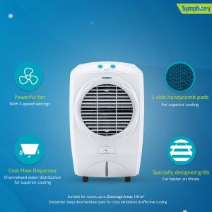 Symphony Siesta 70 XL Desert Air Cooler 70-litres with Powerful Fan (White)