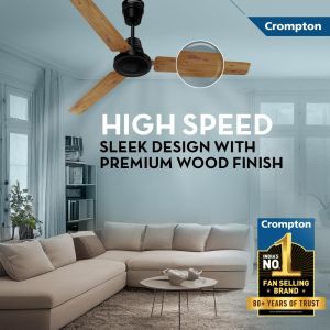 Crompton Energion HS Wood 1200 mm 3 Blade Ceiling Fan (Light PineWood)