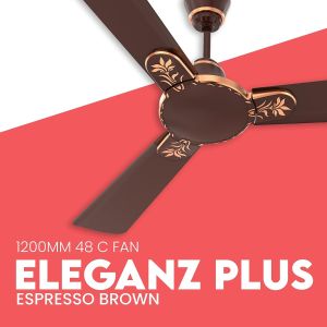 Polycab ELEGANZ PLUS 1 STAR 1200 mm Energy Saving 3 Blade Ceiling Fan (Espresso Brown)