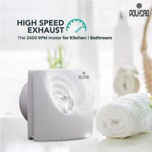 Polycab Airo Fresh 100mm High Speed Domestic Exhaust Fan (White)