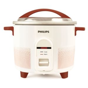 Philips HL1663/00 1.8-Litre Electric Rice Cooker (White/Red)