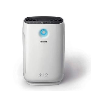 Philips High Efficiency Air Purifier AC2887, with Vitashield Intelligent Purification, removes 99.97% airborne pollutants with numerical PM2.5 display, ideal for master bedroom