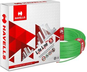 Havells Life Line Plus S3 1.5 sq mm PVC HRFR Wire 90 meter-Green