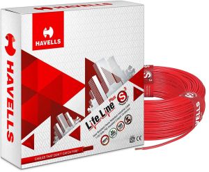 Havells Life Line Plus S3 2.5 sq mm PVC HRFR Wire 90 meter-Red